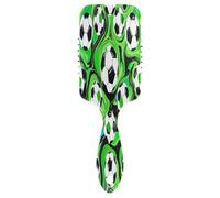 Brosse à cheveux verte avec balles de football, peigne démêlant, brosse à cheveux saine, masseur de cheveux