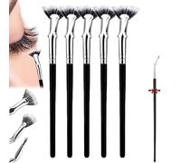 Brosse à cils pliable et festonnée, brosse à cils pliable et recourbée, brosse à mascara en éventail, peigne à cils, brosse à cils en forme d'éventail pour les cils supérieurs et inférieurs. (5pcs)