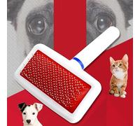 Brosse à coussin d'air pour chien - Brosse de toilettage en acier inoxydable pour animaux de compagnie avec poignée en plastique - Peigne de toilettage doux pour chiots et chiens de toutes tailles