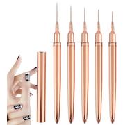 Brosse à crayon à ongles,Pinceaux pour striping 5 pièces | Stylo de peinture artistique portable avec pointes de 5/8/13/20/25 mm, salon de beauté professionnel et usage domestique
