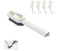 Brosse à Daim 2 en 1 pour Chaussures & Nubuck | Gomme Nettoyante et Brosse de Soin | Double Face pour Cuir Suédé, Velours & Vêtements, Offrez 4 Crochets (Blanc)