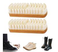 Brosse à Daim Minivana, nettoyant for Chaussures en Daim Nubuck avec Brosse en crêpe TPR Souple et Gomme, Manche en Bois for Bottes, Baskets et Sacs en Cuir(2pcs)