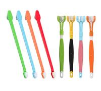 Brosse a Dent Chien, 8 pcs Brosse à dents pour animaux de compagnie, Brosses à Dents à Triple Tête, Brosses à Dents Doubles, pour Animal Chiens et Chat Améliore l'hygiène Buccale