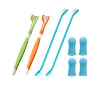 Brosse A Dent Chien Chat, 2 Brosses à Dents à Triple Tête Et 2 Doubles, 4 Brosses à Dents Pour Doigts, Pour Le Nettoyage Et Le Soin Des Dents Des Animaux De Compagnie