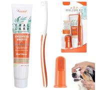 Brosse a Dent Chien et Dentifrice avec Brosse à Doigts,Anti Tartre | Dentifrice Chien Anti Tartre et Mauvaise Haleine,Soins Dentaires pour Chiens et Chat Protège Contre La Plaque Dentaire