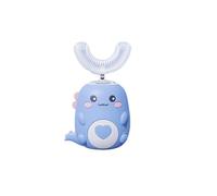 Brosse a Dent Electrique Enfant à 360º, Compte à Rebours De 60 Secondes, Brosse à Dents éLectrique à Ultrasons Avec LumièRe Led Et Aspect Dinosaure(2-6-12 Ans) (Blue3-6)