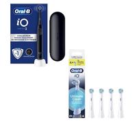Brosse à dent électrique iO2 Series Night Black + Travel Case + ORAL-B iO refills x4 Ultimate Clean Blanc