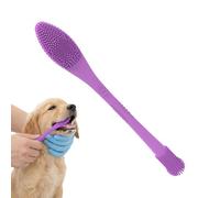 Brosse à dents 2 en 1 en silicone pour chiens et chats, brosse à dents à poils souples à 360° pour animaux de compagnie de toutes tailles, nettoyage des dents et soins des gencives (violet, lot de 2)