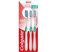 Brosse À Dents 360 Max White-Brosse À Dents Blancheur-Lamelles Blanchissantes Pour Éliminer Taches De Surface-Lamelle Polissante Pour Éliminer Plaque Dentaire-Lot De 3