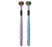 Brosse à dents à 3 côtés - nettoyage à 360 degrés, brosse à poils doux | Brosses de 2 paquets pour l'hygiène quotidienne, l'utilisation de la salle de bain pour la maison, le nettoyage des dents pour