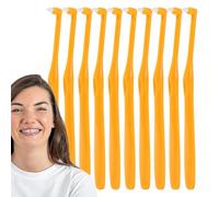 Brosse à dents à petite pointe - Brosse à dents orthodontique touffetée, brosse arrondie outils de nettoyage des dents pour dents irrégulières, quelqu'un portant un appareil dentaire, des dentiers