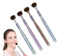 Brosse à dents à trois côtés - Poils souples de haute qualité, protection des gencives | Brosse à dents pour adulte à triple tête pour un usage domestique, design moderne à triple angle pour un