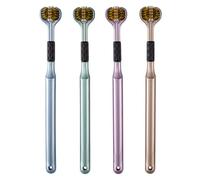 Brosse à dents à trois côtés pour adulte - Brosse à dents à poils doux | Poignée ergonomique antidérapante | Brosse à dents de nettoyage manuelle douce avec gratte-langue pour un entretien