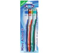 Brosse à dents Beauty Formulas Active Oral Care Wave Action Medium, paquet de 3