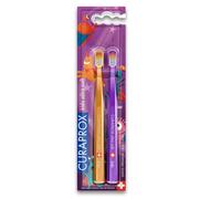 Brosse À Dents Curaprox Kids - Édition Super-héros 2024 | Ultra-douce Pour Gencives Et Dents Sensibles | Lot De 2 | Orange-Violet