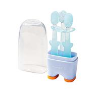 Brosse à dents d'apprentissage en silicone pour bébés - Brosse à dents souple pour enfants - Poignées faciles à prendre en main - Brosse à dents pour l'enseignement en silicone