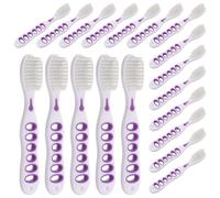 Brosse à Dents de Sécurité Souple, Poignée Creuse Antidérapante | Tête Arrondie sans Métal, Usage en Centre Fermé, Poils Ultra Souples, Format Silicone 10x1,6x1,5cm