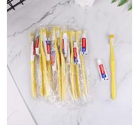 Brosse à Dents de Voyage,200 Set Creux Jaune Brosse à Dents Jetable Avec Dentifrice Forfait Individuel Kit Voyage Brosse a Dent pour Hôtel, Sans-abri,Maison de Retraite,Charité