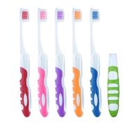 Brosse À Dents De Voyage 6 Pièces, Ensemble De Brosses À Dents Pliables, Brosse À Dents Anti-Poussière, Brosse À Dents Portable Pour Les Voyages En Plein Air, Outil De Nettoyage Des Dents