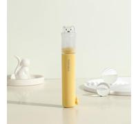 Brosse à dents de voyage pliable avec récipient à pâtes Soft (jaune) | Compartiment à pâtes intégré, design pliable, tête de protection hygiénique, poils doux, peu encombrant