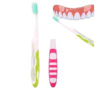 Brosse à dents de voyage pliable | Brosse à dents de camping | Caterpillars Soft Portable avec poils haute densité pour invités