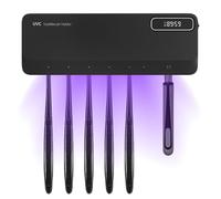 Brosse à Dents Désinfectante UV, Porte Brosse à Dents Montage Mural Stérilisateur Support Brosse a Dent Electrique avec Séchage, Rechargeable, 2000 mAh, pour Brosse à Dents de Bain (Noir)