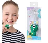 Brosse à dents dinosaure pour - Poils doux pour, dents propres efficacement, manche biodégradable, guide du dentifrice pour cheveux doucement blancs | Prise confortable avec base d'asp