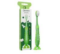 Brosse à dents écologique Kids 2+ | 6 900 poils | Super Soft | Avec ventouse | Vegan | Dino | Nordics (vert, 1 pièce)