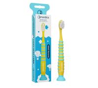 Brosse à dents écologique Kids 4+ | 10 500 poils | super douces | Avec ventouse | Vegan | Nordics (jaune, 1 pièce (1 pièce)