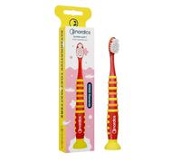 Brosse à dents écologique Kids 4+ | 10 500 poils | super douces | Avec ventouse | Végétalien | Nordics (rouge, 1 pièce (1 pièce)