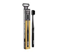 Brosse à dents écologique Permium | 6580 poils | 3 fois plus doux et plus efficace | végétalien | noir | Nordics