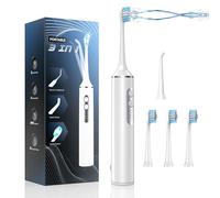 Brosse à dents électrique 2 en 1 avec hydropulseur, brosse et fil dentaire