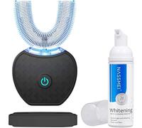 Brosse à Dents Électrique à Ultrasons, Brosse à Dents Ultrasonique Automatique 360° pour Adulte, avec Minuterie et Chargement Sans Fil (Noir)