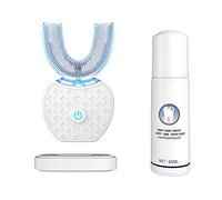 Brosse à Dents Électrique à Ultrasons, Brosse à Dents Ultrasonique, Brosse à Dents Automatique 360° pour Adulte, Brosse à Dents Électrique Automatique avec Minuterie et Chargement Sans Fil (White)