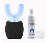 Brosse à Dents Électrique à Ultrasons, Brosse à Dents Ultrasonique, Brosse à Dents Automatique 360° pour Adulte, Brosse à Dents Électrique Automatique avec Minuterie et Chargement Sans Fil (Noir)