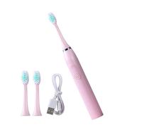 Brosse à dents électrique avec autonomie de batterie de 180 jours, voyage Rechargeable par USB avec 3 têtes de brosse alimentées par ultrasons électriques