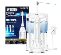 Brosse à dents électrique avec hydropulseur combiné 3 en 1, brosse à dents sonique professionnelle pour adultes, 3 modes de brosse+5 vitesses, rechargeable, brosse à dents 2.0 pour soins