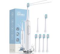 Brosse à dents électrique avec hydropulseur - Kit de nettoyage des dents 2 en 1, brosse à dents électrique et fil dentaire, brosse à dents avec 3 modes de nettoyage, hydropulseur portable pour la