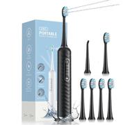 Brosse à dents électrique avec hydropulseur - Kit de nettoyage des dents 2 en 1, brosse à dents électrique et fil dentaire, brosse à dents avec 3 modes de nettoyage, hydropulseur portable pour la
