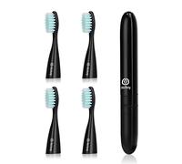 Brosse À Dents Électrique de Voyage Mitbuty Avec Têtes de Brosse de Rechange, Brosse À Dents Voyage Électrique Sonique Portable Étanche Ipx6 Fonctionnant Sur Piles - Étui Brosse A Dent Inclus