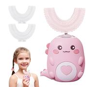 Brosse à Dents Électrique Enfant 2-12 Ans - Design Dinosaure Mignon, Nettoyage 360° Doux, Minuterie 60s Intelligente, 2 Modes, Recharge USB, IPX7 Étanche Anti-chocs (Rose (2-6 ans))