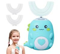 Brosse à Dents Électrique Enfant 2-12 Ans - Design Dinosaure Mignon, Nettoyage 360° Doux, Minuterie 60s Intelligente, 2 Modes, Recharge USB, IPX7 Étanche Anti-chocs (Vert (6-12 ans))