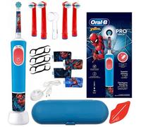 Brosse à dents électrique enfant - Oral-B - Vitality D103 Spiderman - Rechargeable avec 4 brossettes extras douces