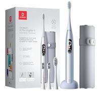 Oclean X Pro Set de brosses à dents électriques numériques Argent 3 modes 4 têt