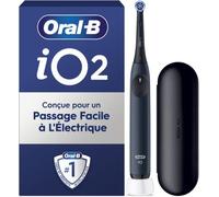 Oral-B iO Series 2 Brosse à dents électrique, 1 brosse, 3 modes de brossage pour les soins dentaires, technologie magnétique, étui de voyage, conçu par Braun, bleu océan
