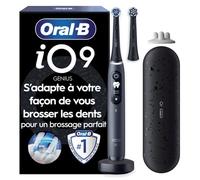 Oral-B iO9 Brosse à dents électrique Noir 2 brossettes Étui de voyage chargeur Édition cadeau