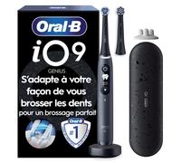 Brosse à dents électrique Oral-B iO9 | Noir | 2 brossettes | Étui de Voyage Chargeur | Édition Cadeau