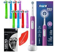 Brosse à dents électrique - Oral-B - Junior Pro violette - enfant 6 ans et plus - 8 brossettes offertes