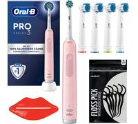 Brosse à dents électrique Oral-B Pro 3 3000 Cross Action rose + 4 têtes de rechange