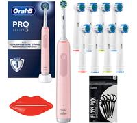 Brosse à dents électrique Oral-B Pro 3 3000 Cross Action rose + 8 têtes de rechange